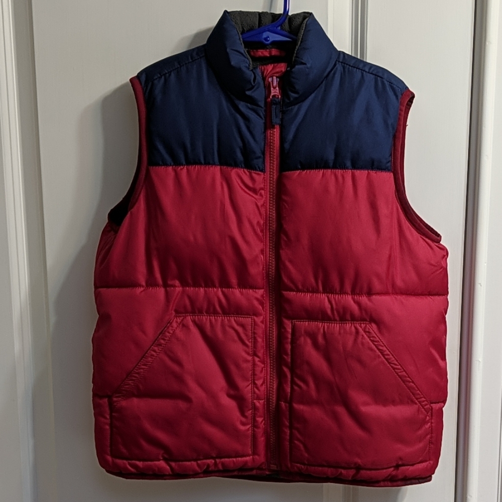 Old Navy red and navy puffer vest